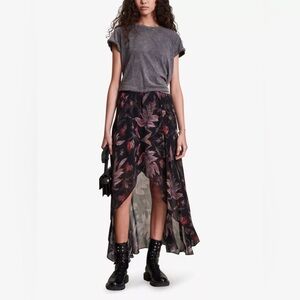 All Saints Slvina Harris Floral Woven Maxi Skirt Size 2